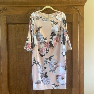 Calvin Klein sz 12 NWT bell sleeved lined Dress